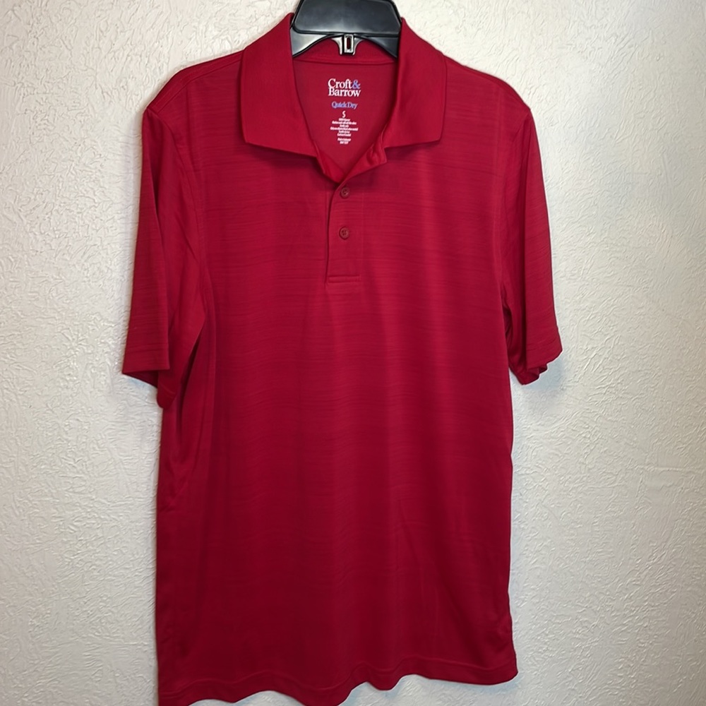Croft & Barrow Mens Red Polo Quick Dry Shirt - Picture 2 of 8